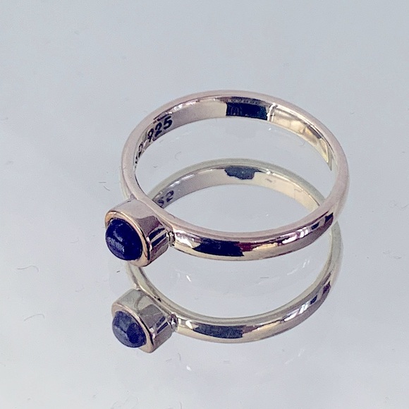 Studio Barse Sterling Silver 925 Lapis Lazuli Minimalist Petite Ring - Picture 3 of 5
